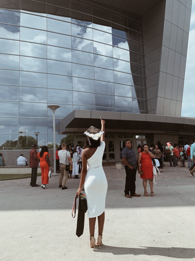 Woman at her graduation