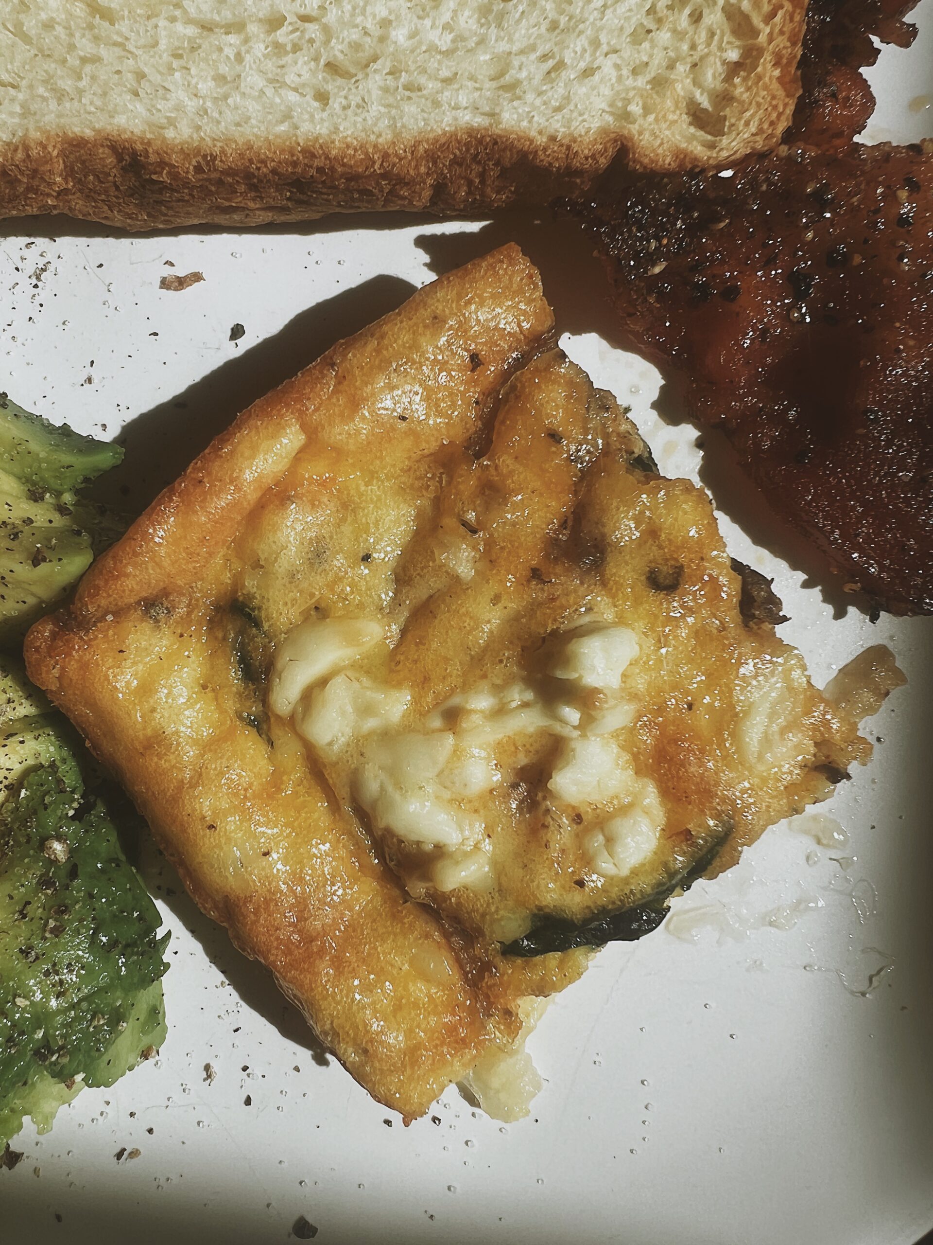 Spinach and Feta Fritatta on a plate