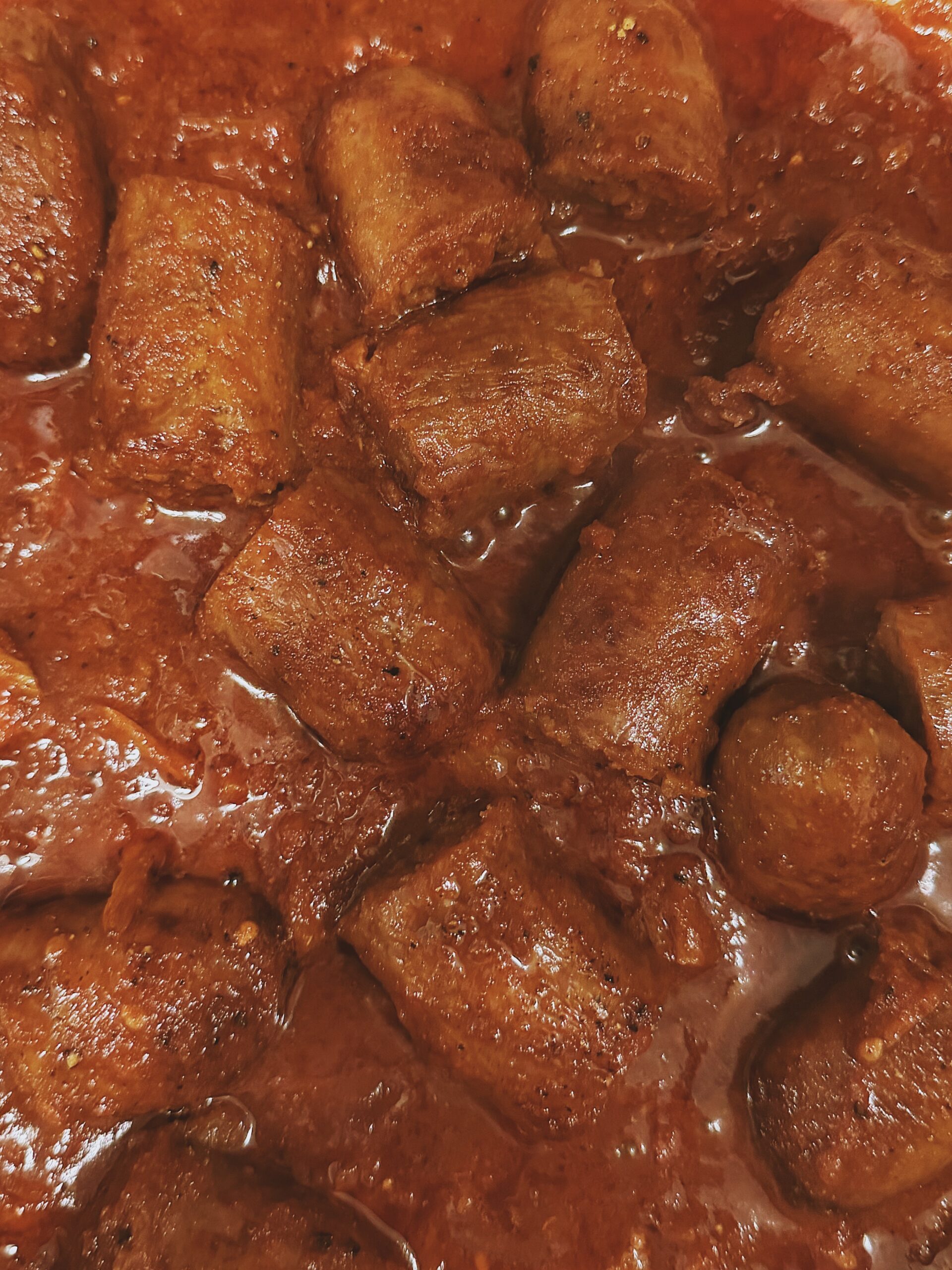 South African Sausage and Tomato Gravy in a pan